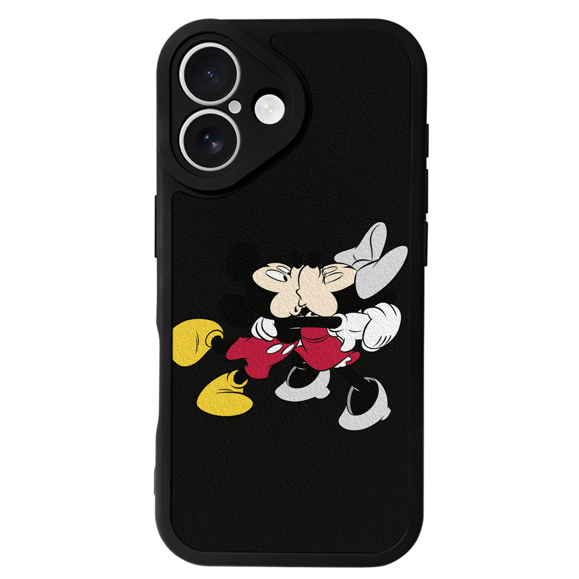 （画像用） ミッキーマウス Mickey Mouse 【iPhone 16シリーズ対応】シリコンスマホケース（レザー調） 材質：シリコン
